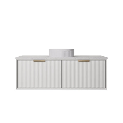 Kliff Fluted Wall Hung Vanity Matte White