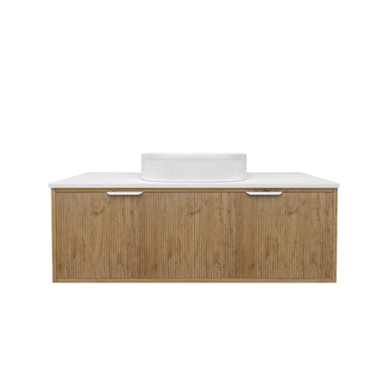 Kliff Fluted Wall Hung Vanity Prime Oak