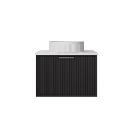 Kliff Fluted Wall Hung Vanity Matte Black