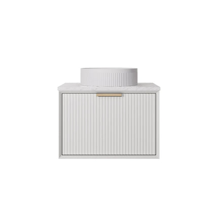 Kliff Fluted Wall Hung Vanity Matte White
