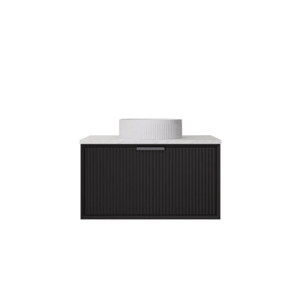 Kliff Fluted Wall Hung Vanity Matte Black