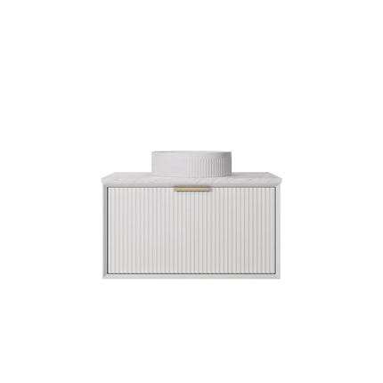 Kliff Fluted Wall Hung Vanity Matte White