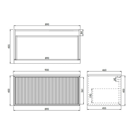 Kliff Fluted Wall Hung Vanity Matte White