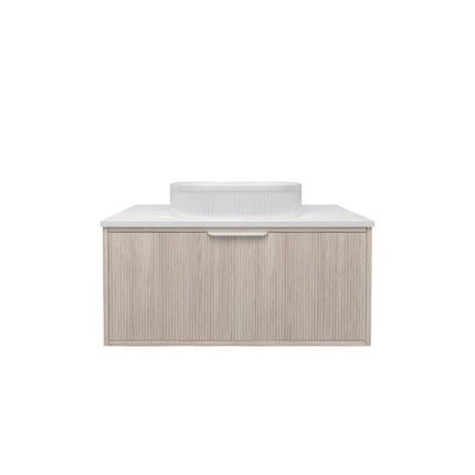 Kliff Fluted Wall Hung Vanity Coastal Oak