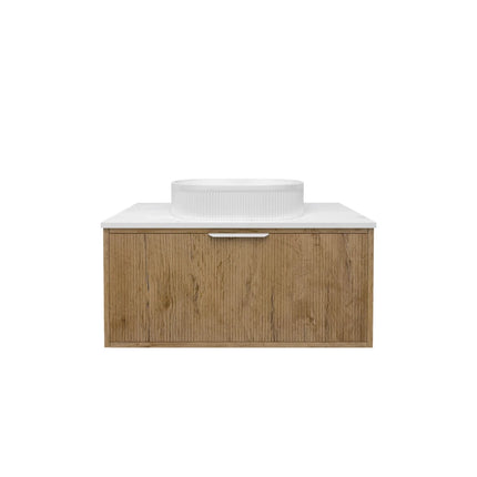Kliff Fluted Wall Hung Vanity Prime Oak
