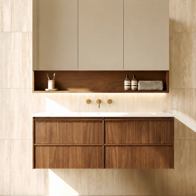 Ridgewood Wall Hung Vanity Mocha Oak ,