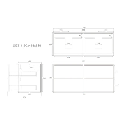 Ridgewood Wall Hung Vanity Mocha Oak