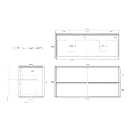 Ridgewood Wall Hung Vanity Mocha Oak