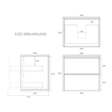 Ridgewood Wall Hung Vanity Mocha Oak