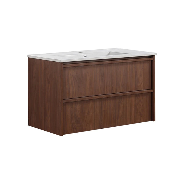 Ridgewood Wall Hung Vanity Mocha Oak ,
