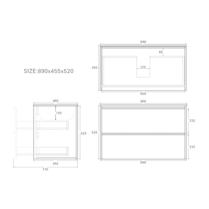 Ridgewood Wall Hung Vanity Mocha Oak