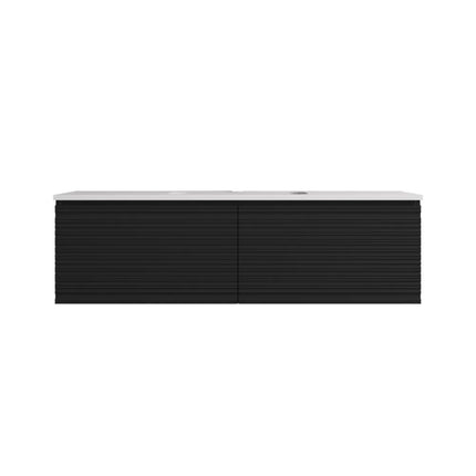 Sedona Fluted Wall Hung Vanity Matte Black