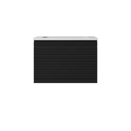 Sedona Fluted Wall Hung Vanity Matte Black