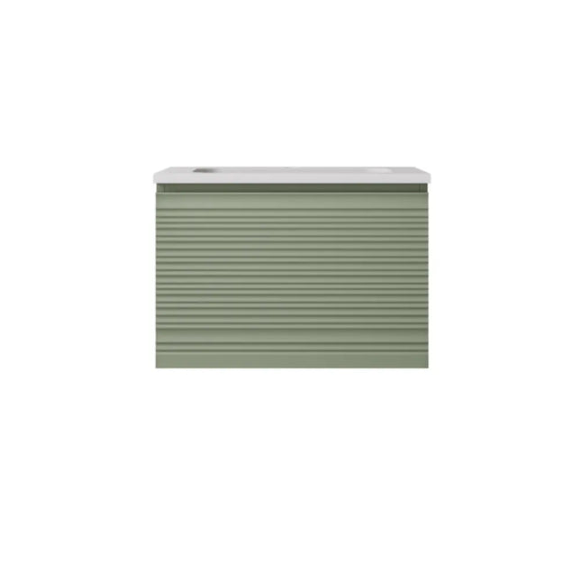 Sedona Fluted Wall Hung Vanity Olive Green