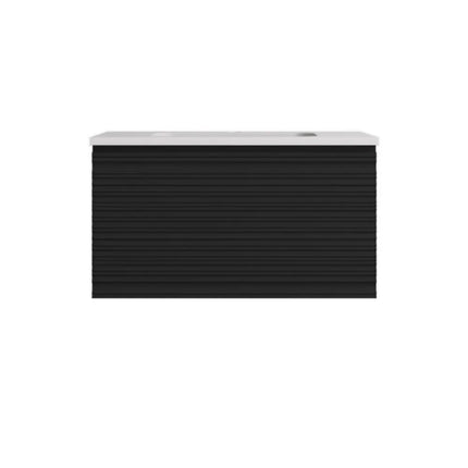 Sedona Fluted Wall Hung Vanity Matte Black