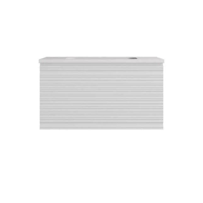 Sedona Fluted Wall Hung Vanity Matte White