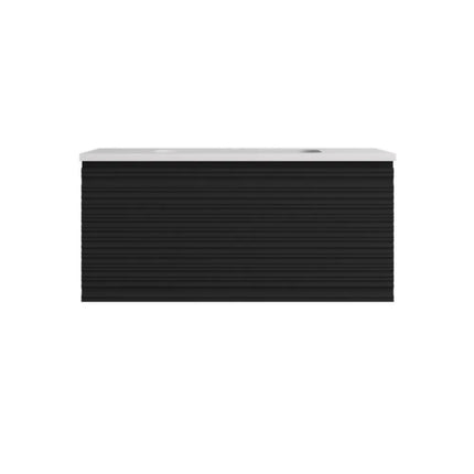 Sedona Fluted Wall Hung Vanity Matte Black