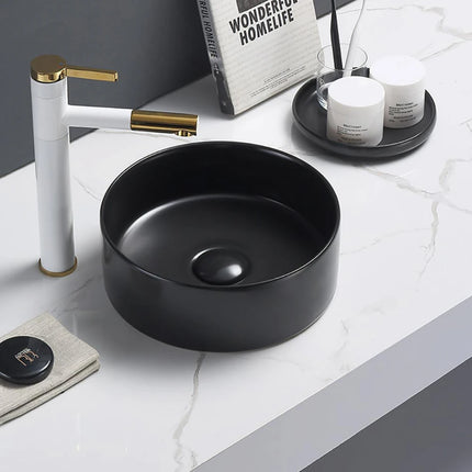 Olley Fine Ceramic Above Counter Basin Matte Black ,