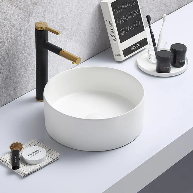 Olley Fine Ceramic Above Counter Basin Matte White ,