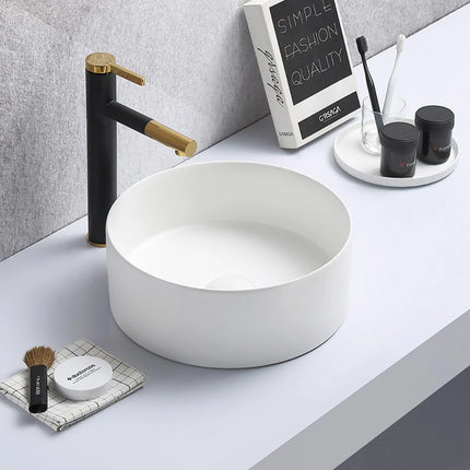 Olley Fine Ceramic Above Counter Basin Matte White ,