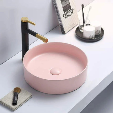 Olley Fine Ceramic Above Counter Basin Matte Pink 395 X 395 X 115mm ,