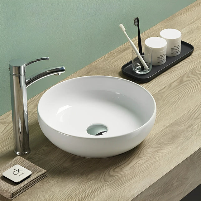 Oban Fine Ceramic Above Counter Basin White 377 X 377 X 110mm ,