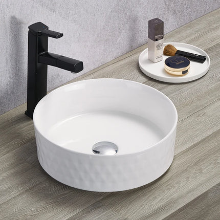 Ollia Diamond Fine Ceramic Above Counter Basin Gloss White 360X360X120mm ,