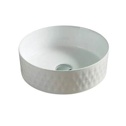 Ollia Diamond Fine Ceramic Above Counter Basin Gloss White 360X360X120mm ,