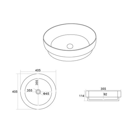 Olley Fine Ceramic Insert Art Basins White ,