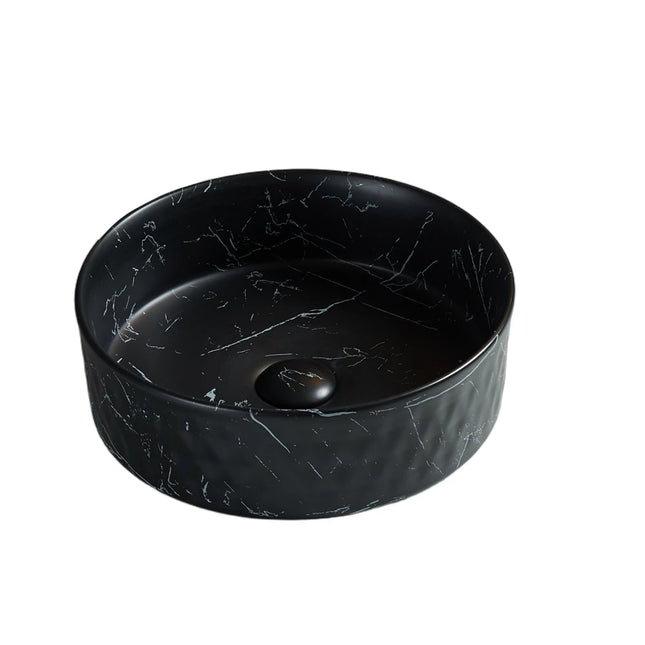 Ollia Fine Ceramic Above Counter Basin Matte Carrara Black 360 X 360 X 120mm ,
