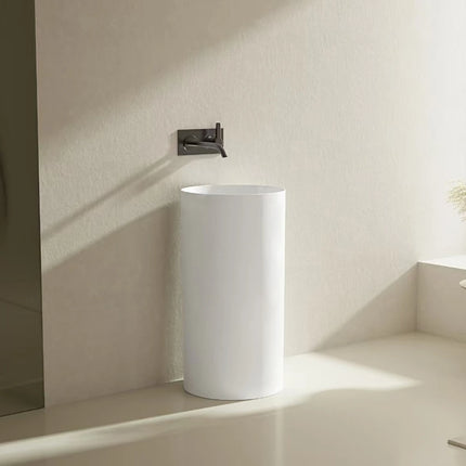 Ollia Free Standing Pedestal Acrylic Art Basin Matte White 445X455X860mm ,