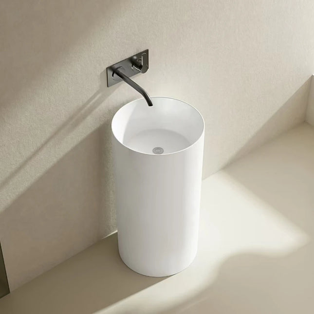Ollia Free Standing Pedestal Acrylic Art Basin Matte White 445X455X860mm ,