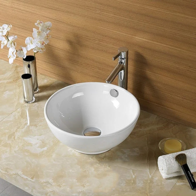 Orbi Fine Ceramic Above Counter Basin Gloss White 380 X 380 X 155mm ,