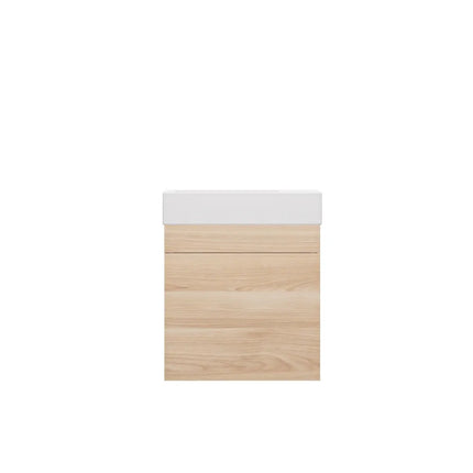 Crete Mini Wall Hung PVC Vanity Oak 450X255X480mm