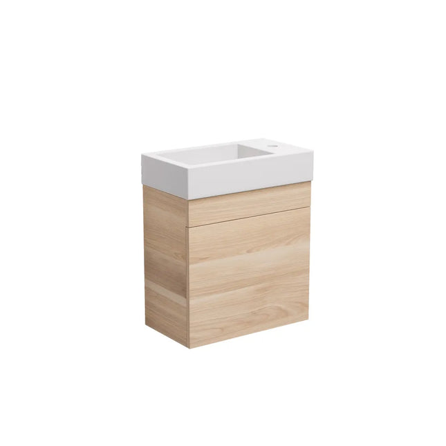 Crete Mini Wall Hung PVC Vanity Oak 450X255X480mm