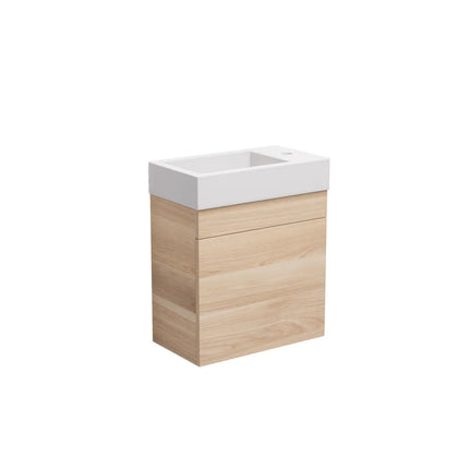 Crete Mini Wall Hung PVC Vanity Oak 450X255X480mm