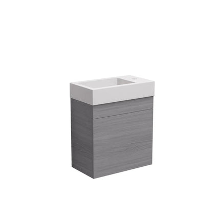Crete Mini Wall Hung PVC Vanity Oak 450X255X480mm