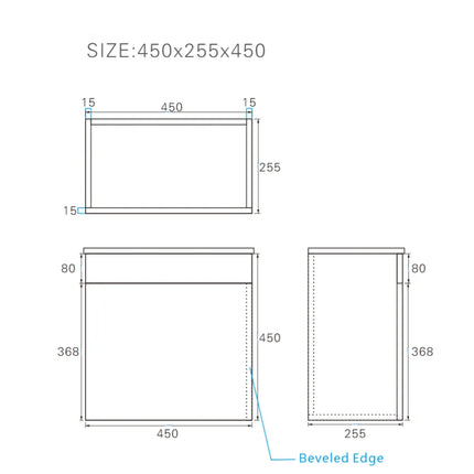 Crete Mini Wall Hung PVC Vanity Oak 450X255X480mm