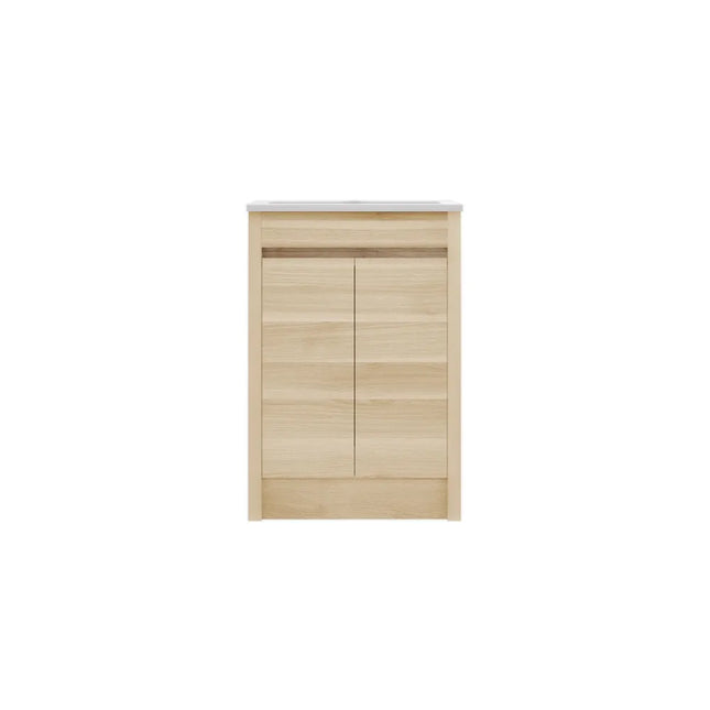 Pako Free Standing Vanity on Kickboard Natural Oak