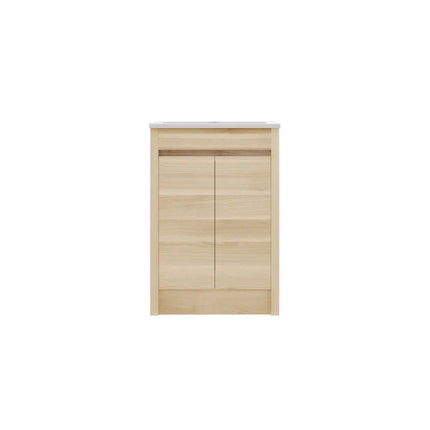 Pako Free Standing Vanity on Kickboard Natural Oak
