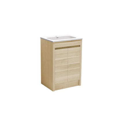 Pako Free Standing Vanity on Kickboard Natural Oak