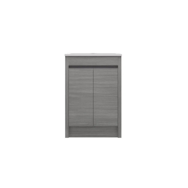 Pako Free Standing Vanity on Kickboard Grey Oak