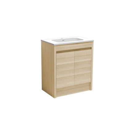 Pako Free Standing Vanity on Kickboard Natural Oak