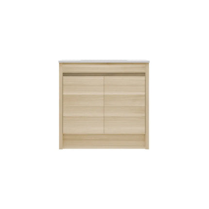 Pako Free Standing Vanity on Kickboard Natural Oak