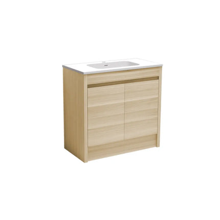 Pako Free Standing Vanity on Kickboard Natural Oak