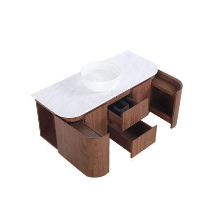 Ravello Wall Hung Plywood Vanity Mocha Oak