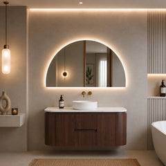 Ravello Wall Hung Plywood Vanity Mocha Oak ,