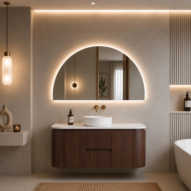 Ravello Wall Hung Plywood Vanity Mocha Oak ,