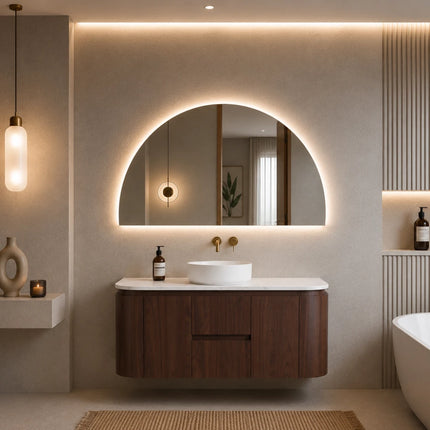 Ravello Wall Hung Plywood Vanity Mocha Oak