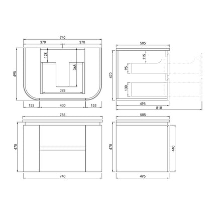 Ravello Wall Hung Plywood Vanity Sandy Oak